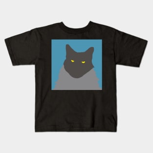 Abstract Cat on Blue Kids T-Shirt